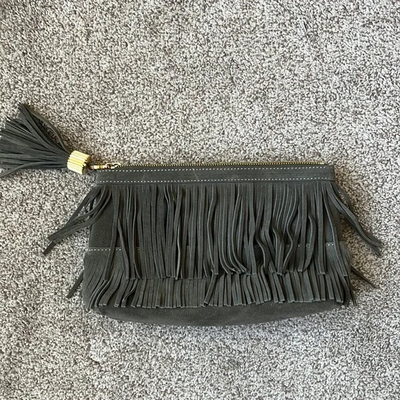 Laura Merkin Olive Green Clutch w Dust bag